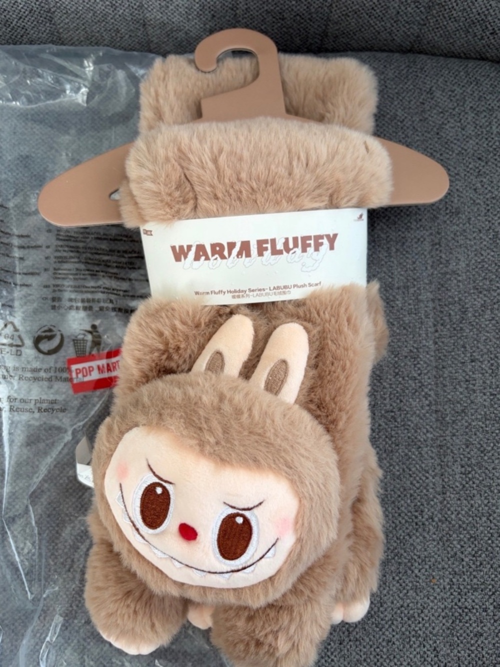 NEW Popland Exclusive! Labubu Warm Fluffy Plush Scarf